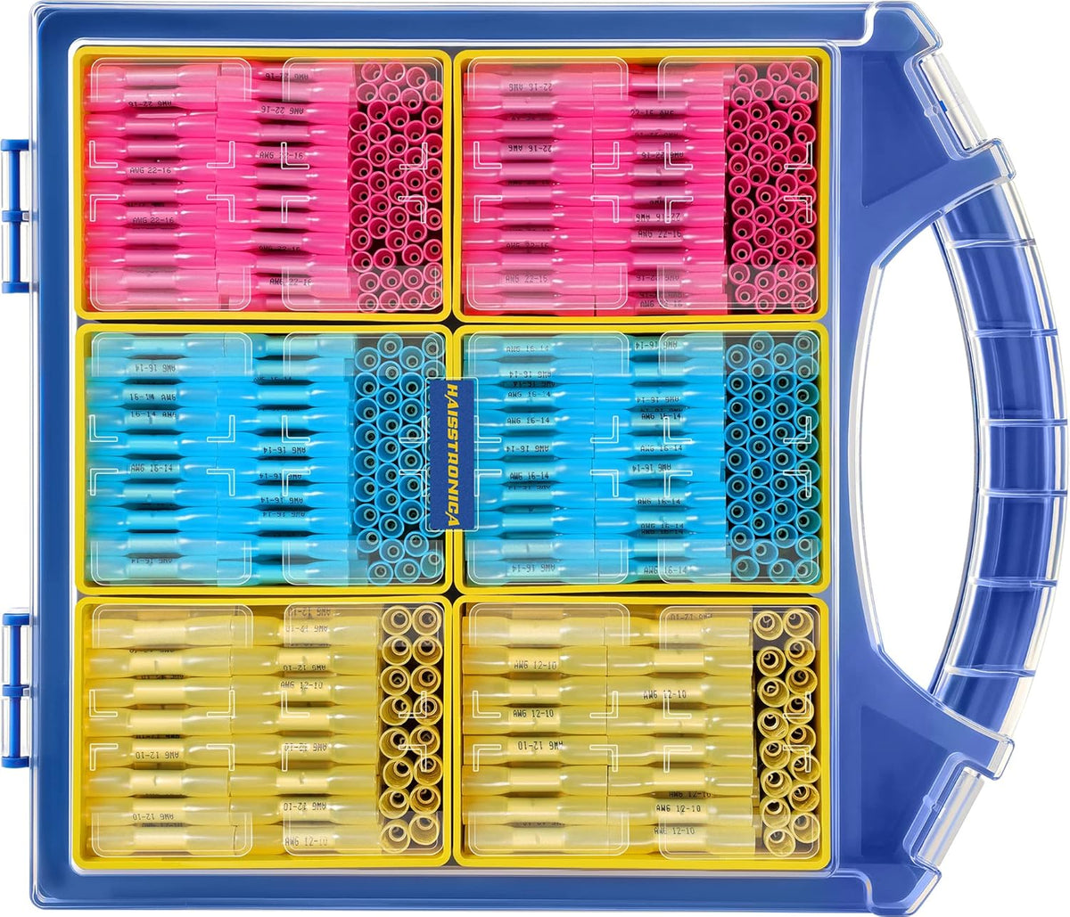 660PCS Marine Grade Heat Shrink Butt Connectors Kit, AWG 22-10 Waterproof Tinned Red Copper Wire Connectors L433