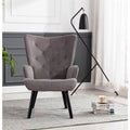 Silvery Gray Velvet Accent Chair T8431