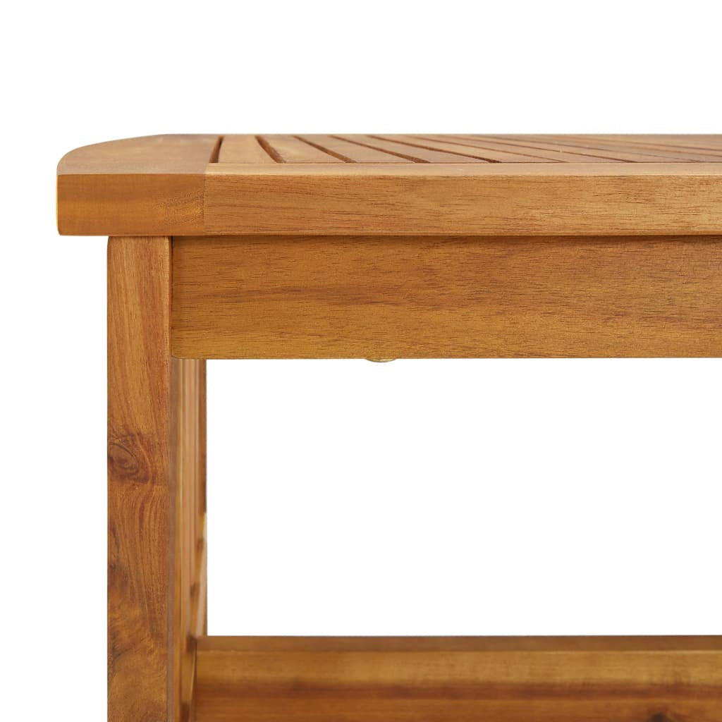 5 Piece Patio Lounge Set Cream White Cushioned Acacia Wood Outdoor Sofa Set M137