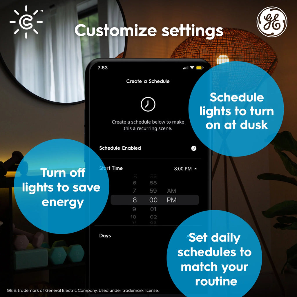 A19 Smart LED Light Bulb 60 Watts Color Changing Medium Base 2pk A248394