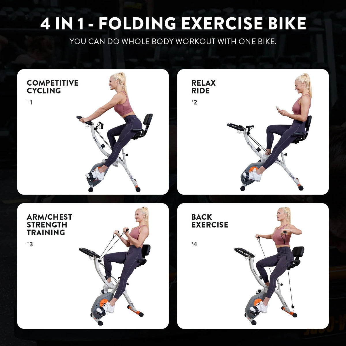 Folding Exercise Bike with 8 Level Adjustable Magnetic Resistance P86997