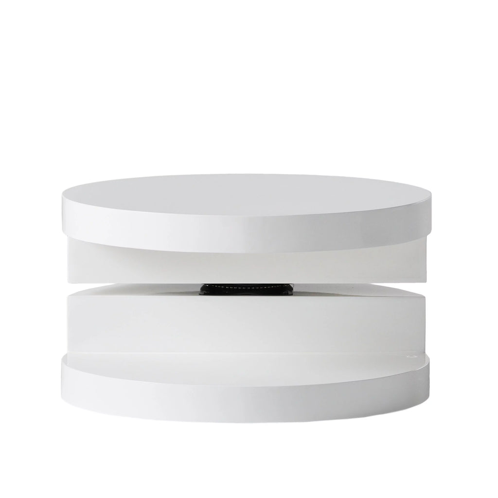 Glossy White Rotatable Coffee Table F7485