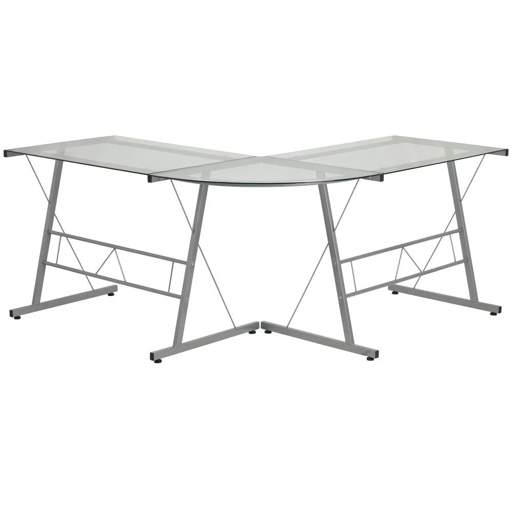 L-Shaped Glass Corner Desk S38523