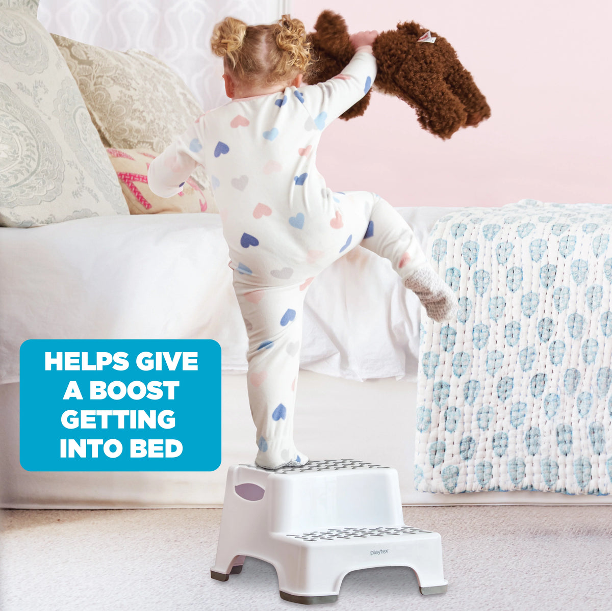 White 2-Tier Plastic Step Stool R1143